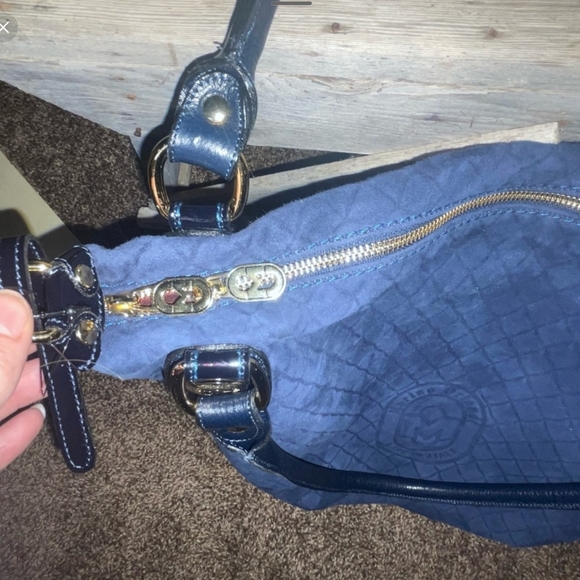 😍NWT Marino Orlandi Made in Italy Blue Suede Purse - Picture 9 of 15